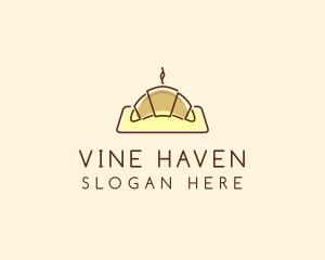 Minimalist Hot Croissant logo design