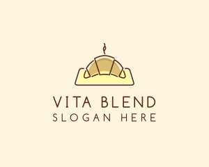 Minimalist Hot Croissant logo design