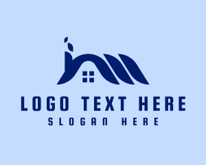 Blue - House Roof Real Estate logo design