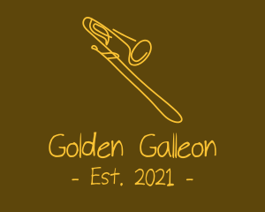 Golden Trumpet Monoline  logo design