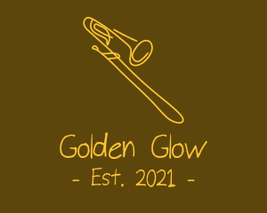 Golden - Golden Trumpet Monoline logo design