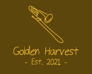 Golden - Golden Trumpet Monoline logo design