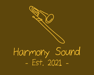 Orchestra - Golden Trumpet Monoline logo design