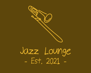 Jazz - Golden Trumpet Monoline logo design