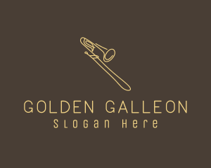 Golden Trumpet Monoline  logo design