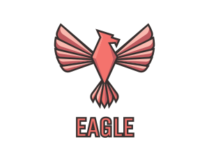 Pink Eagle Bird logo design