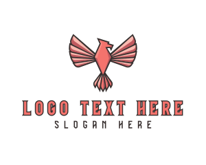 Pink Eagle Bird logo design