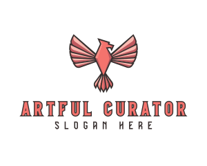 Pink Eagle Bird logo design