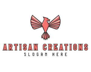 Pink Eagle Bird logo design