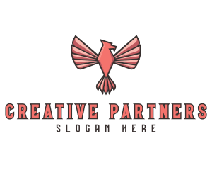 Pink Eagle Bird logo design