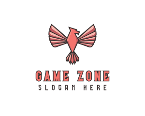 Pink Eagle Bird logo design