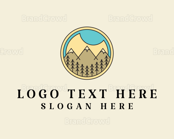 Outdoor Nature Mountain Range Logo