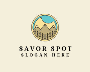 Outdoor Nature Mountain Range logo design