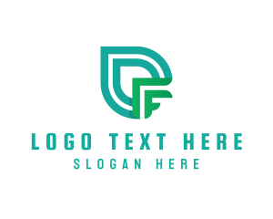 Initial - Organic Leaf Letter F logo design