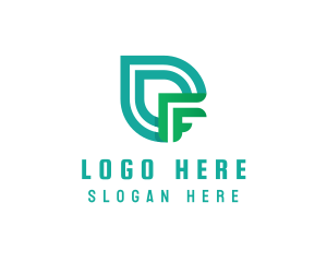 Organic Leaf Letter F Logo