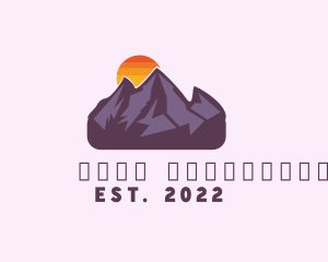 Mountaineering - Mountain Range Sunset logo design