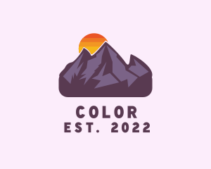 Tourism - Mountain Range Sunset logo design