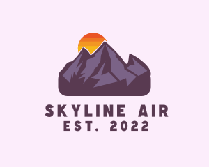 Campground - Mountain Range Sunset logo design
