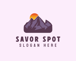 Mountain Range Sunset logo design