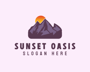 Mountain Range Sunset logo design