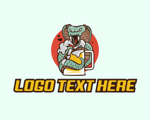Herpetologist - Cobra Snake Beer logo design