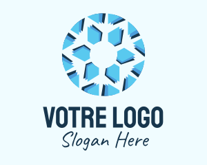 Blue Winter Snowflake  Logo