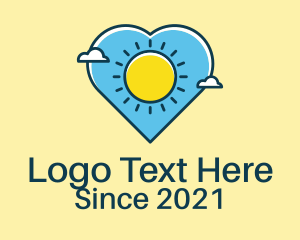 Lovely - Sun Clouds Heart logo design
