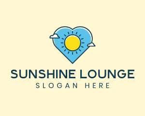 Sun Clouds Heart logo design