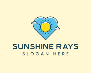 Sun Clouds Heart logo design