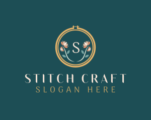 Embroidery - Floral Embroidery Craft logo design