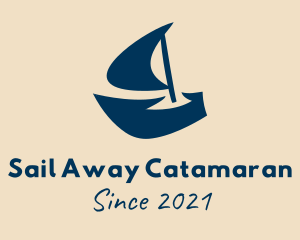 Blue Sail Boat  logo design