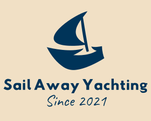 Blue Sail Boat  logo design