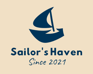 Blue Sail Boat  logo design