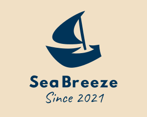 Blue Sail Boat  logo design