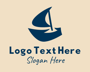 Blue Sail Boat  Logo