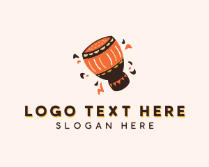 Percussion - African Djembe Drum logo design