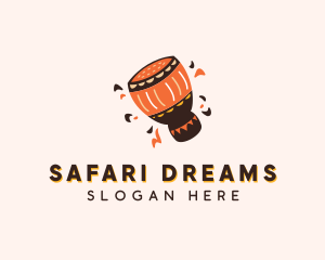 African Djembe Drum logo design