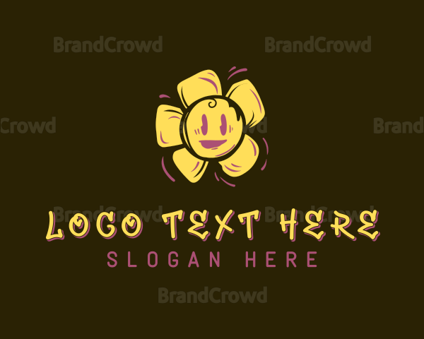 Flower Graffiti Art Logo