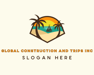 Tourist - Sunset Beach Resort logo design