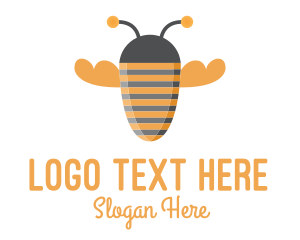 Wasp - Orange Bee Stripes logo design