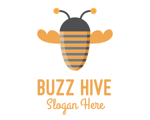 Orange Bee Stripes logo design