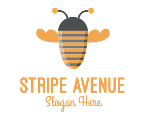 Orange Bee Stripes logo design