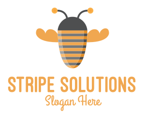 Orange Bee Stripes logo design