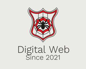 Web - Spider Web Shield logo design