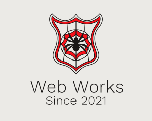 Web - Spider Web Shield logo design