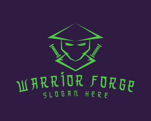 Samurai - Green Samurai Warrior logo design