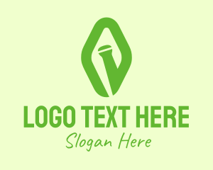 Recipe - Green Diamond Mortar logo design