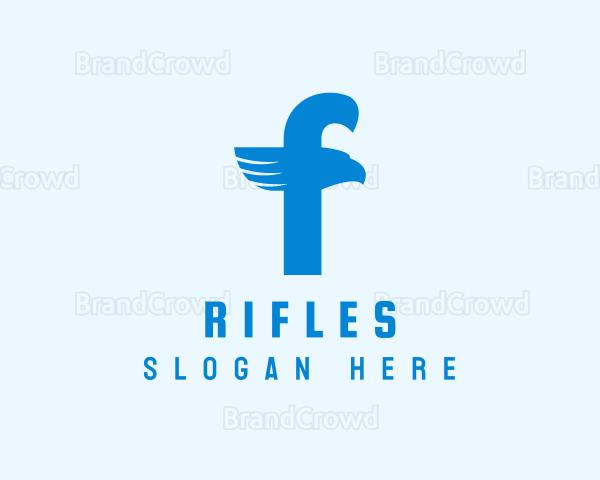 Blue Eagle Letter F Logo