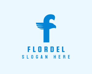 Blue Eagle Letter F logo design