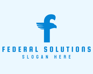 Blue Eagle Letter F logo design